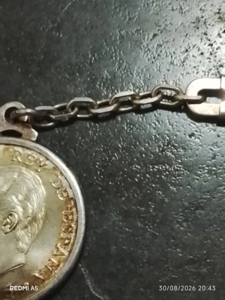 Llavero Moneda 2000 PTAS plata 1995 Presidencia UE