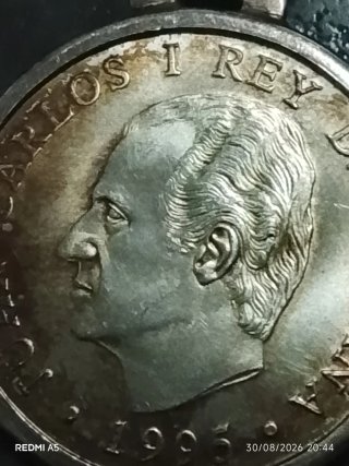 Llavero Moneda 2000 PTAS plata 1995 Presidencia UE