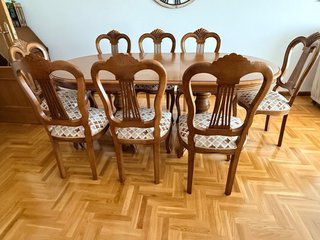 Mesa comedor y 8 sillas madera