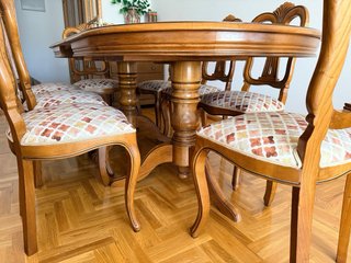 Mesa comedor y 8 sillas madera