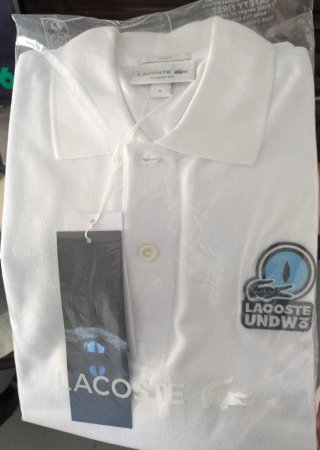 Polo Lacoste Unisex Blanco Talla S