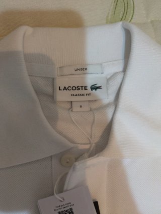Polo Lacoste Unisex Blanco Talla S