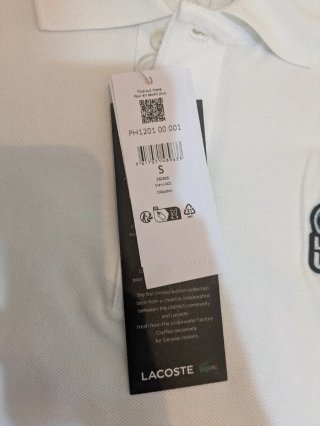 Polo Lacoste Unisex Blanco Talla S