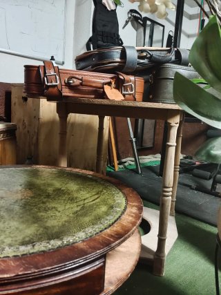 Mesa de centro antigua mármol y madera