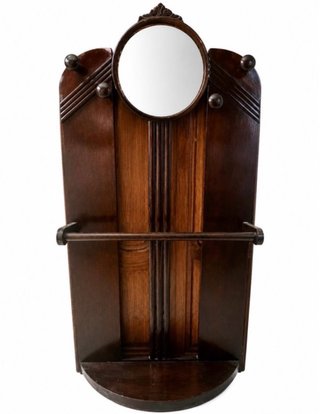 Mueble paragüero antiguo con espejo