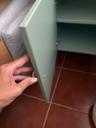 Mesita de noche verde agua Ikea