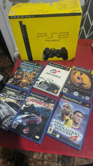 Consola PlayStation 2 Amarilla + Juegos