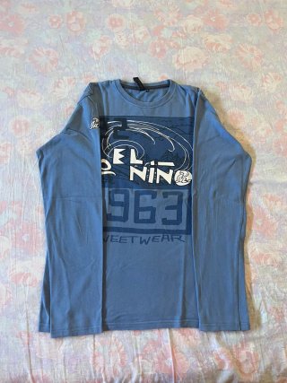 Camiseta manga larga hombre azul