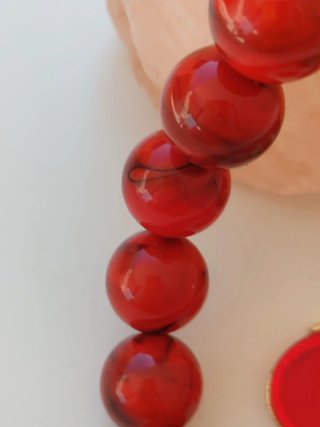 Set collar y pendientes rojos / Parure collier bo