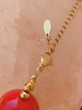 Set collar y pendientes rojos / Parure collier bo