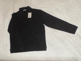 Polo Zara punto gris antracita M NUEVO c/etiqueta