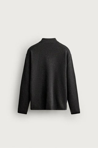Polo Zara punto gris antracita M NUEVO c/etiqueta