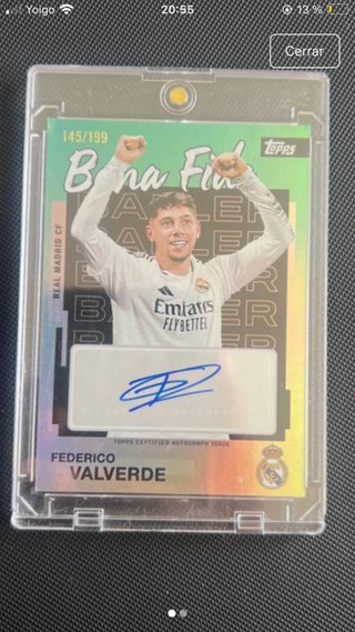 Carta Topps Fede Valverde Autografiada /199