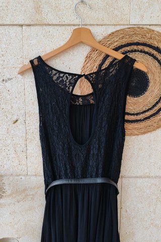 Vestido Negro Encaje Boutique M / Robe Noire Dente