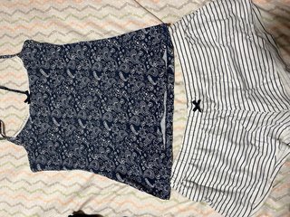 Pijama estampado y rayas