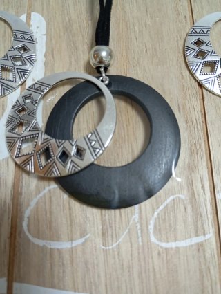 Set di Gioielli con Ciondolo e Orecchini a Cerchio