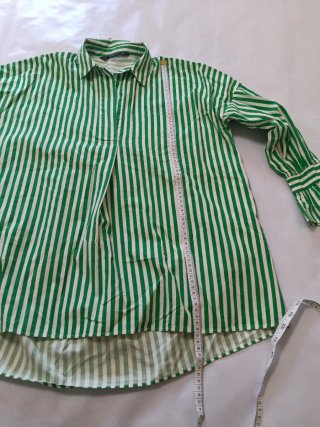 Camisa Zara Rayas Verdes Talla M