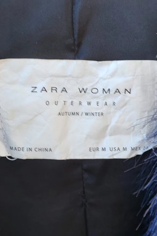 Chaqueta abrigo suave franjas Zara M / Veste fauss