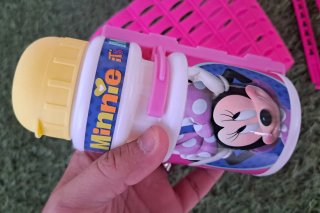 Cesta y botella bici Minnie para niñas