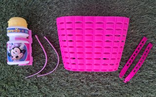Cesta y botella bici Minnie para niñas