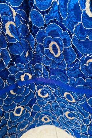 Blusa Fiesta Azul Dorado Talla 52 / Haut Cérémonie