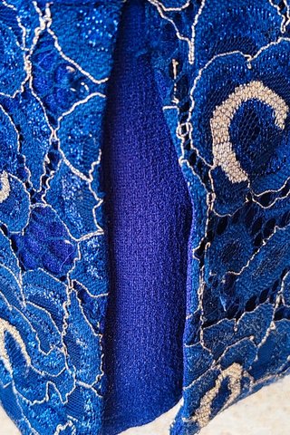 Blusa Fiesta Azul Dorado Talla 52 / Haut Cérémonie