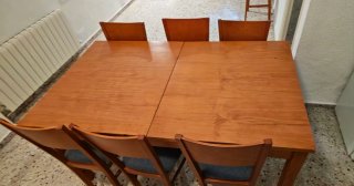 Mesa comedor y sillas madera