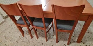 Mesa comedor y sillas madera