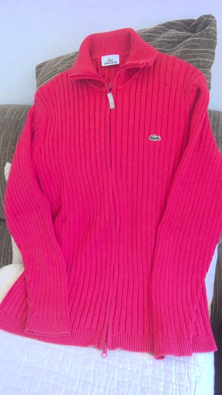 Jersey Lacoste Rojo Cremallera Talla L