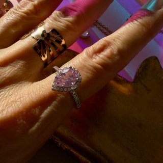 Anillo Rosa Plateado