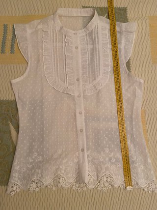 Camisa blanca batista manga mariposa