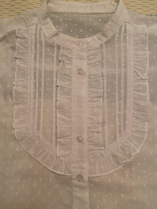 Camisa blanca batista manga mariposa