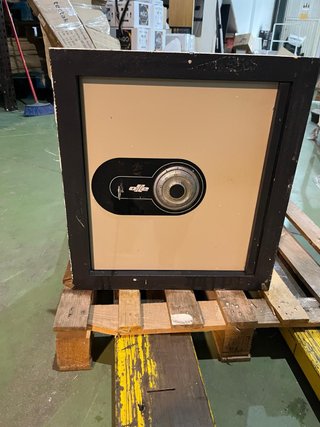 Caja Fuerte Metálica Beige y Negra