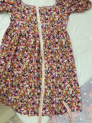 Vestido estampado floral mangas abullonadas