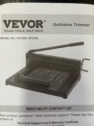 Cortador Papel VEVOR Manual