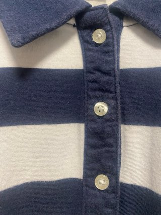 Polo Hollister Rayas Azul Blanco Croptop
