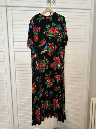 Vestido largo Joanie floral negro talla 50 / UK 22
