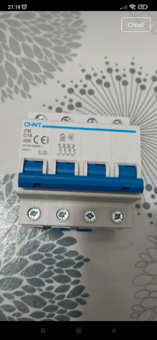 Interruttore magnetotermico CHNT C16