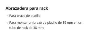 Abrazadera para rack