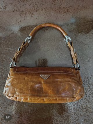 Bolso Prada Vintage Marrón Piel