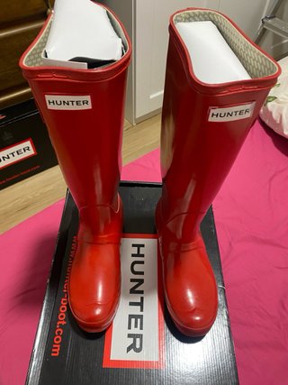 Botas de agua Hunter rojas mujer