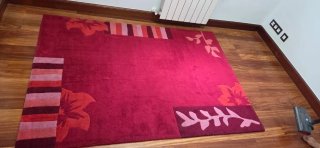 Alfombra rosa y roja 1,40 x 2