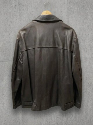 Chaquetón Piel Bovina Marrón Cuello Desmontable