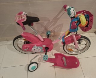 Bicicleta infantil Btwin rosa con ruedines