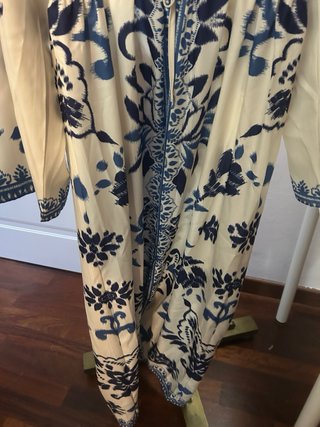 Abito lungo estivo beige e blu