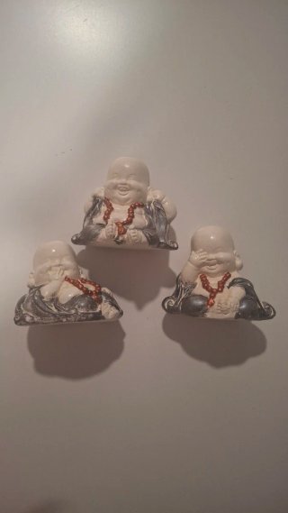 Set 3 Figuras Bebé Budas Sabios Decoración