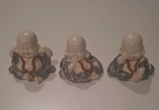 Set 3 Figuras Bebé Budas Sabios Decoración