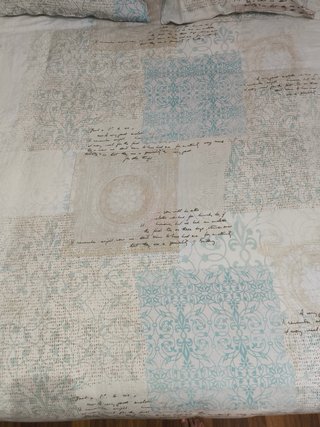 Funda Nórdica Blanca y Turquesa Cama 135-150