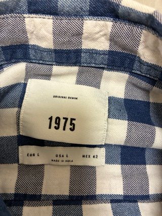 Camicia a quadri 1975 blu e bianca