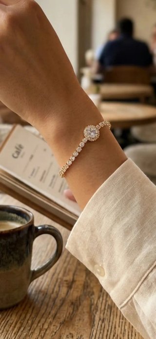 Pulsera Tennis Dorada con Circonitas